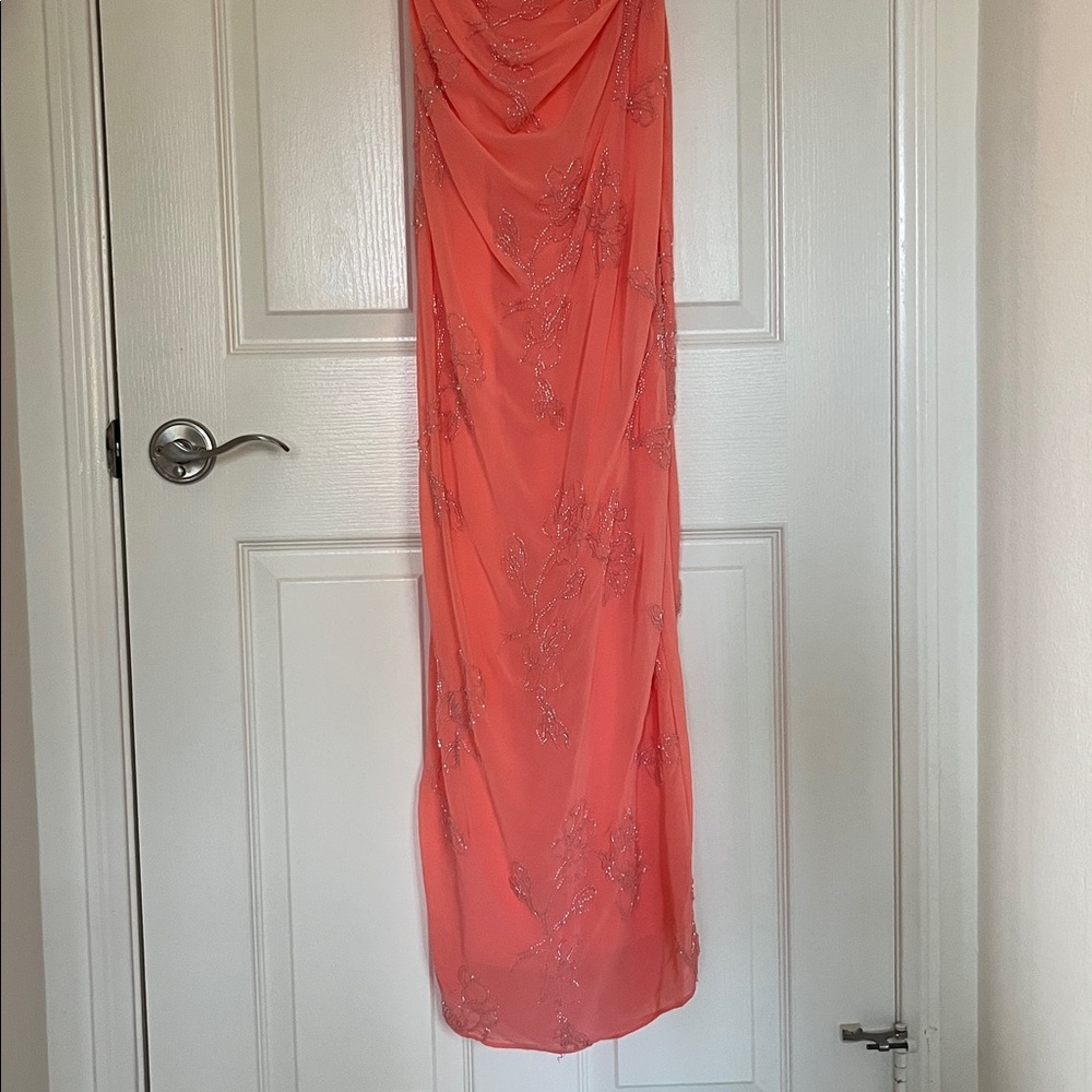 House of CB Carmella Coral Embellished Hand Beaded Dress - Picture 6 of 10